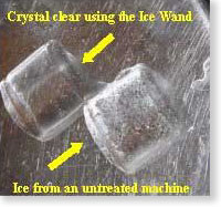 Ice cubes using the Ice Wand and not using the Ice Wand
